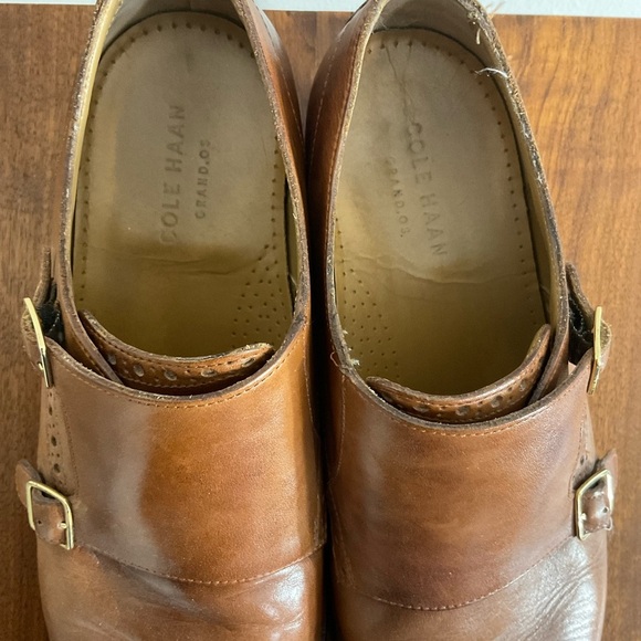 Cole Haan Warner Grand Monk Men's Sz 11.5M  Brown Leather Double Monk Dress Shoe - Picture 5 of 7